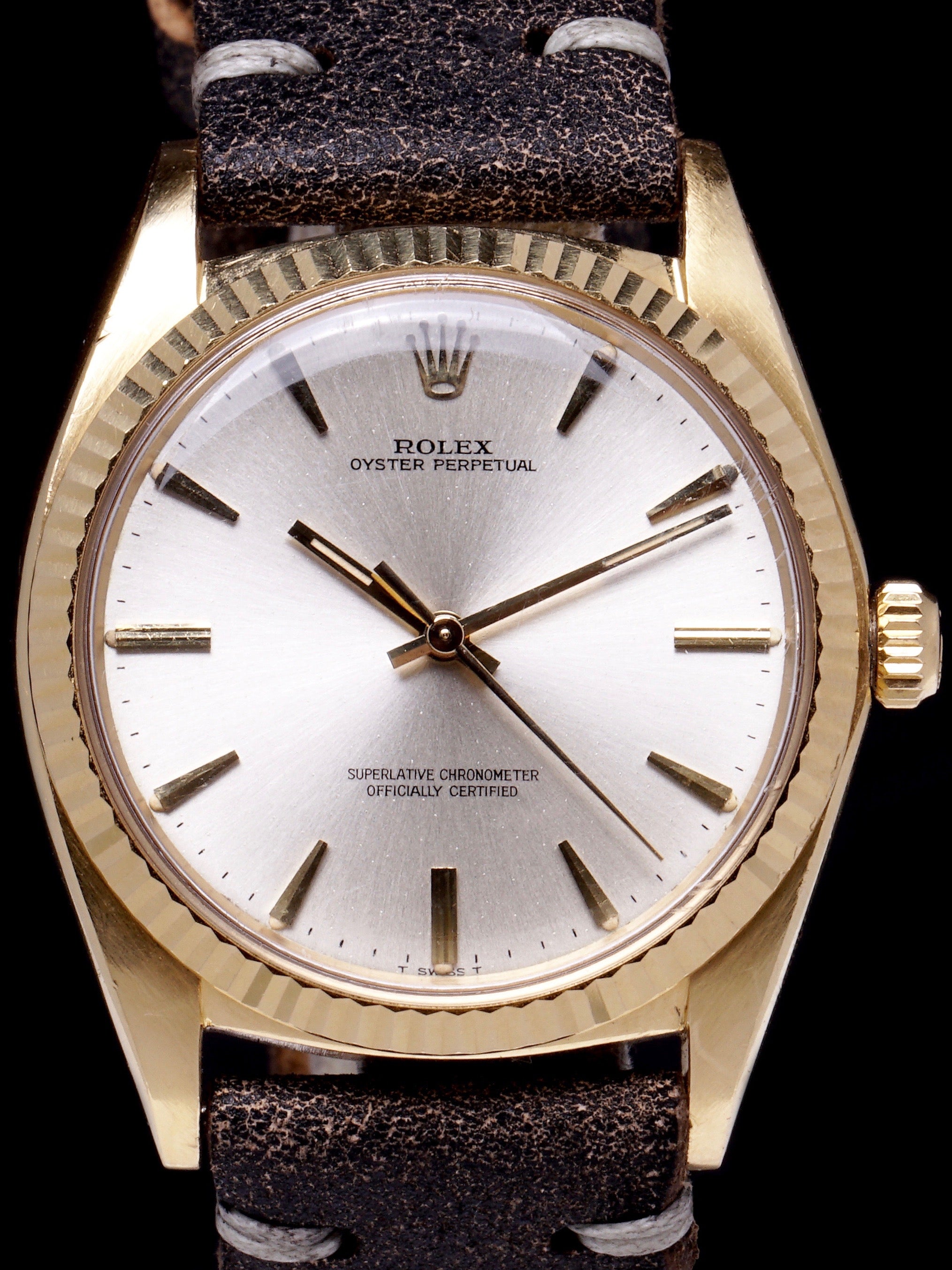 RARE 1966 Rolex Oyster-Perpetual (Ref. 1013) 18K YG "Oversized Case"