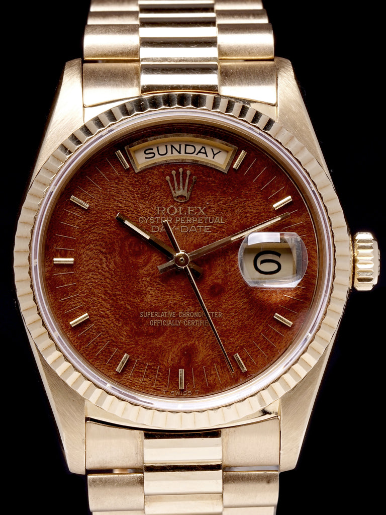 1986 Rolex Day-Date (Ref. 18038) “Burlwood Dial”