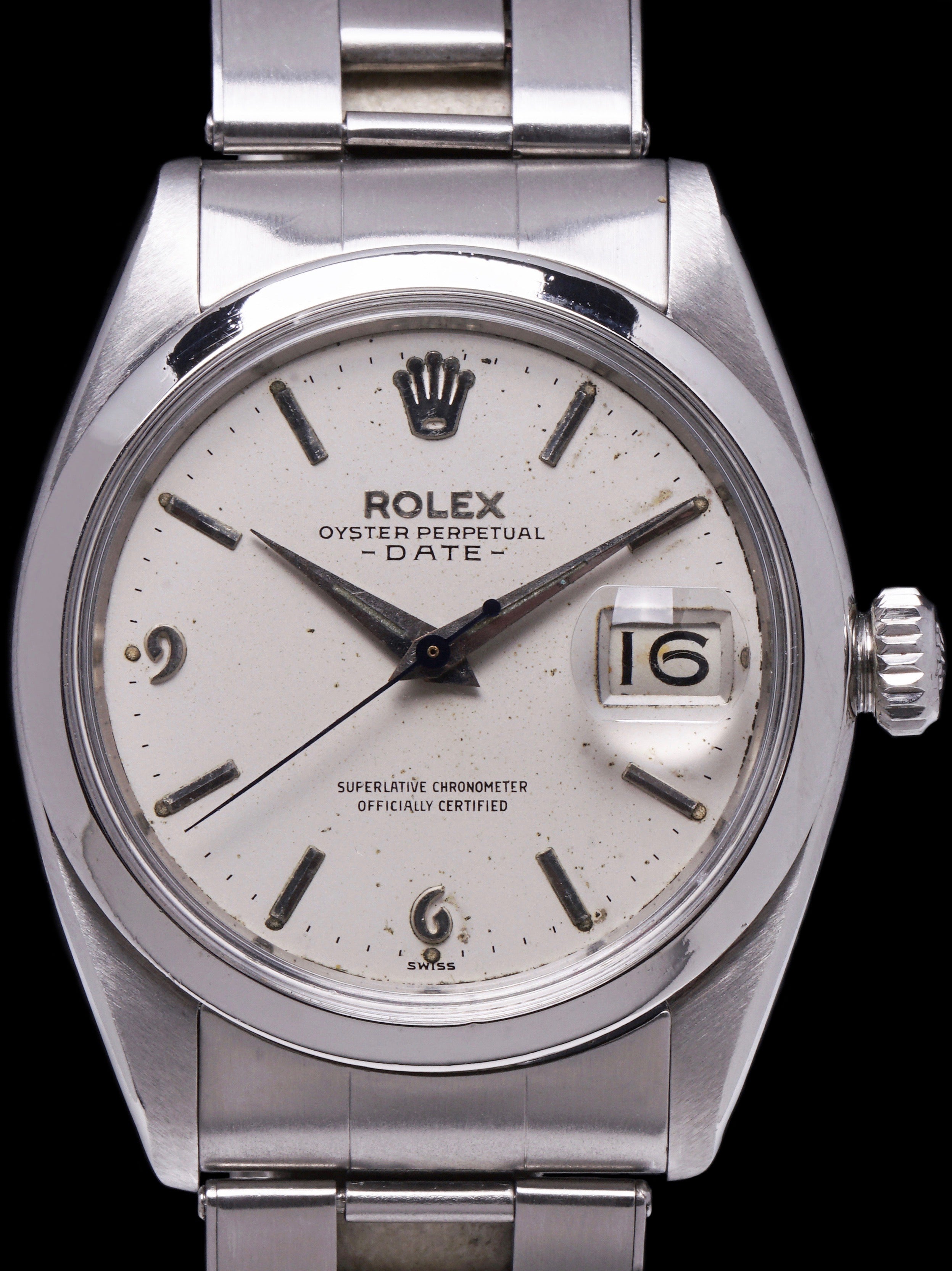 1960 Rolex Oyster-Perpetual Date (Ref. 1500) "SWISS" Only Arabic Dial