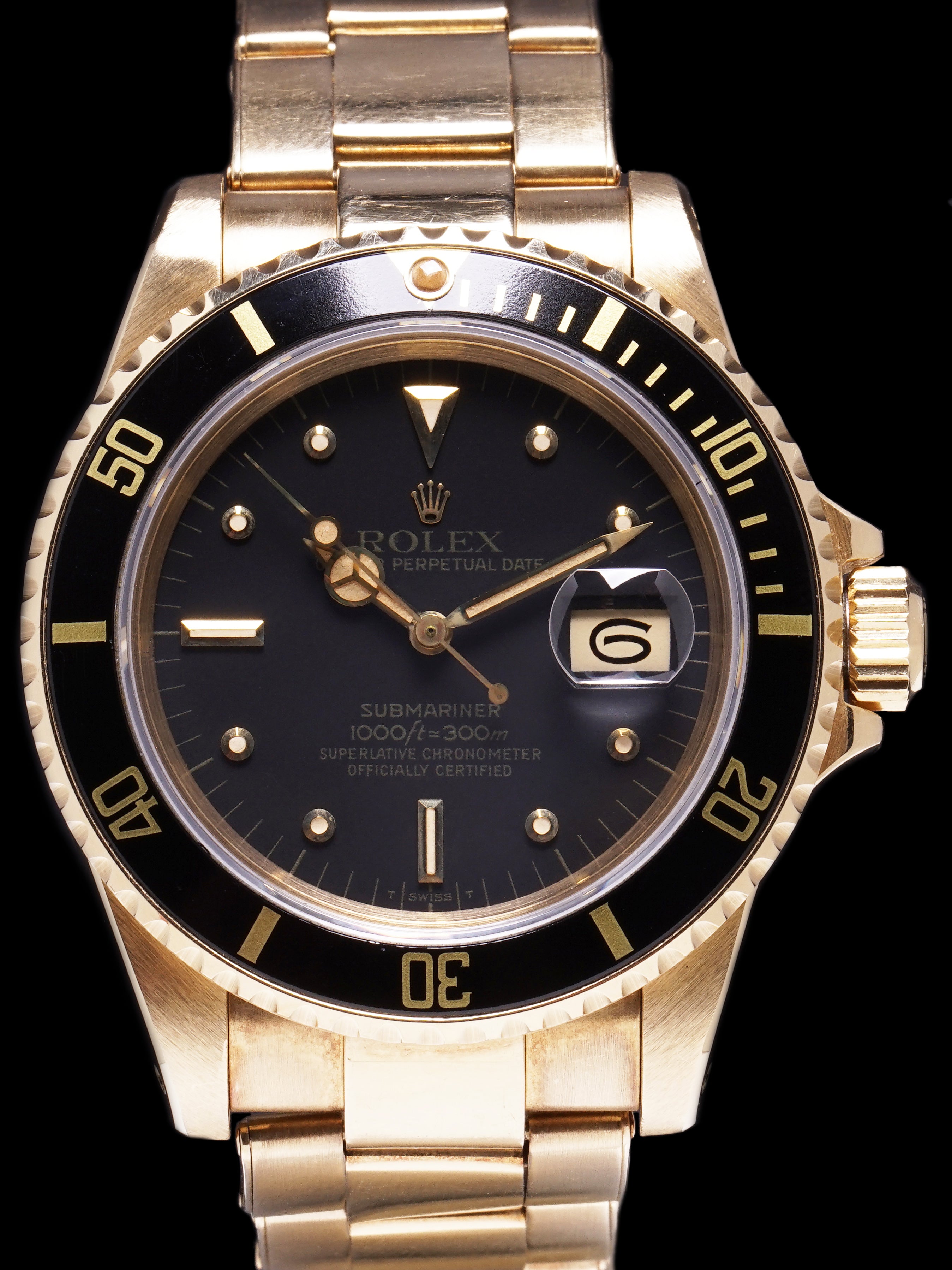 Unpolished 1981 Rolex Submariner (Ref. 16808) 18k YG