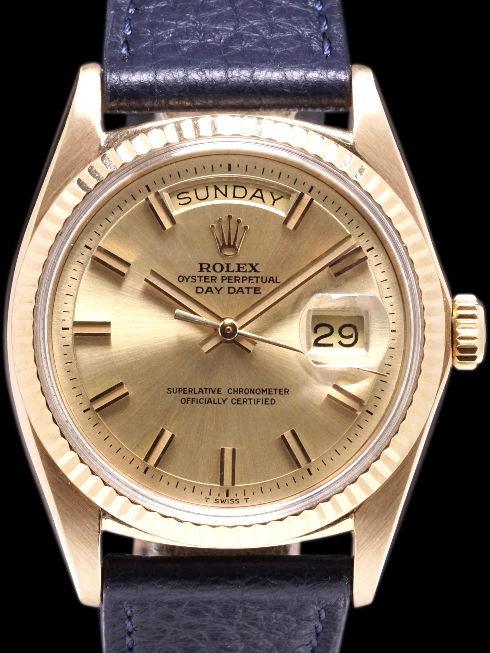 1971 Rolex Day-Date (Ref. 1803) 18K YG "Non-Luminous Wide Boy Dial"