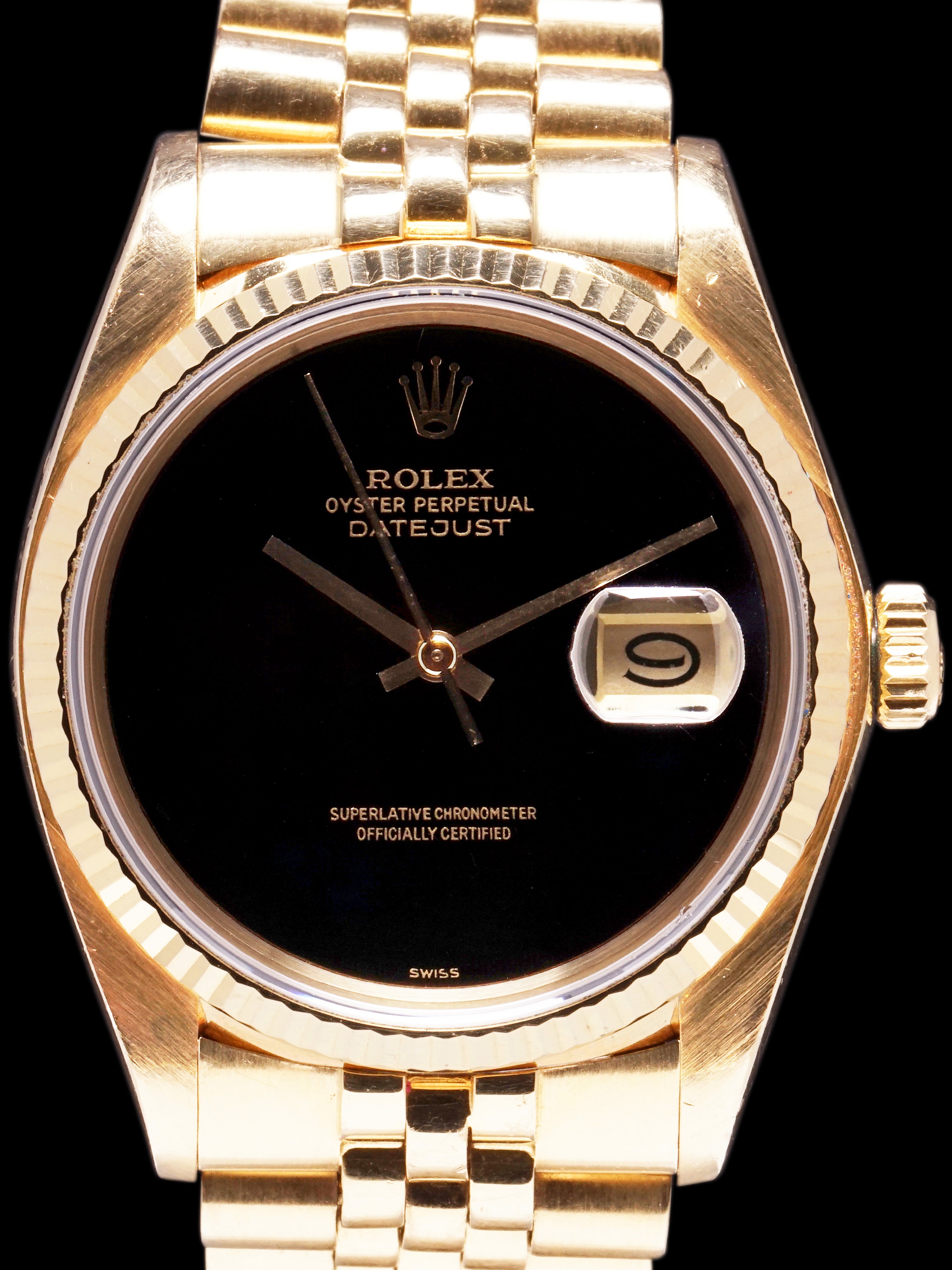 1980 Rolex Datejust (Ref. 16018) 18k YG Onyx Dial