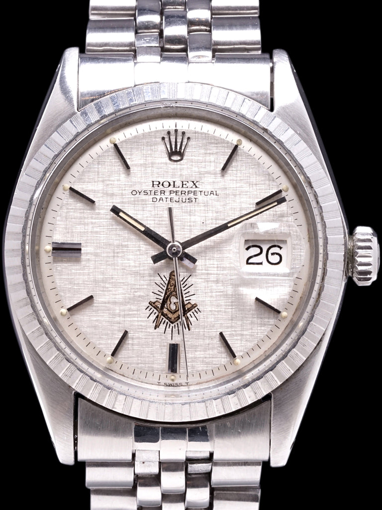 1971 Rolex Datejust (Ref. 1603) "Masonic Linen Dial" W/ Boxes & Double Punched Papers