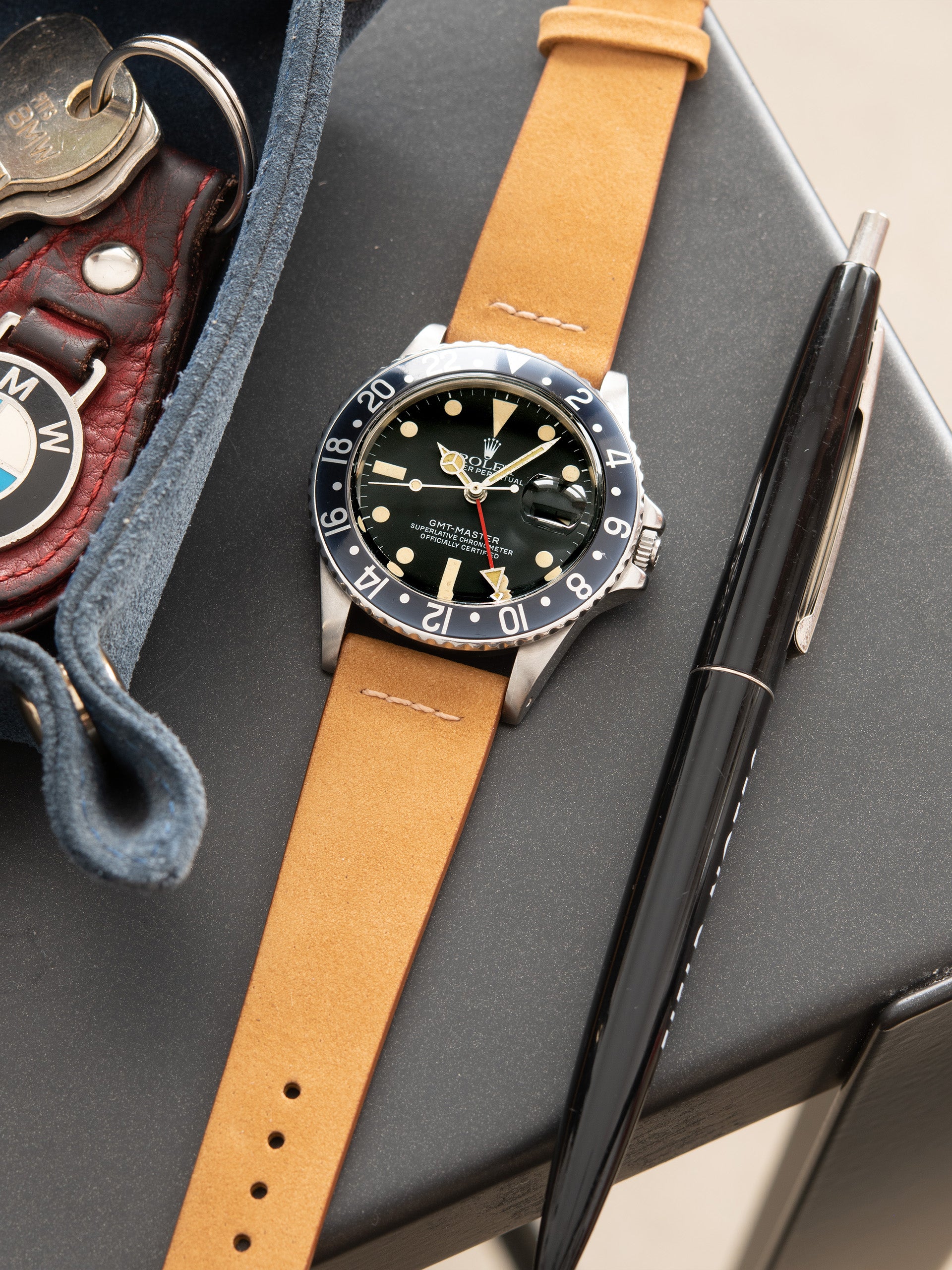 Nubuck Leather Watch Strap Natural