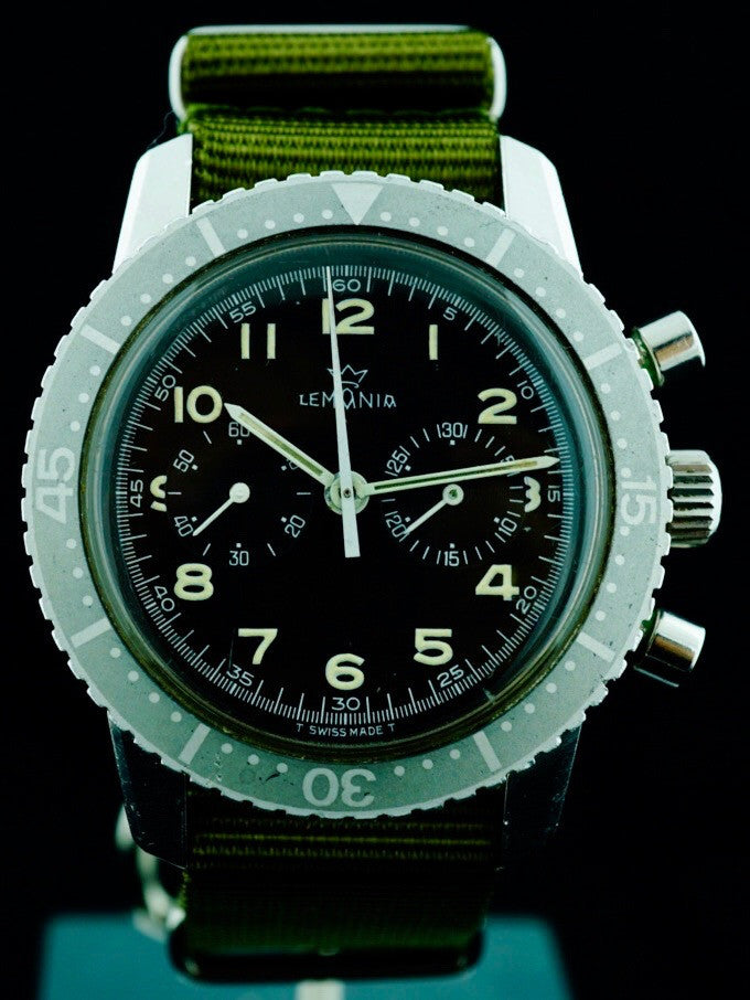 1973 LEMANIA Cal. 1872  Military Pilots Chronograph (South African Air Force)