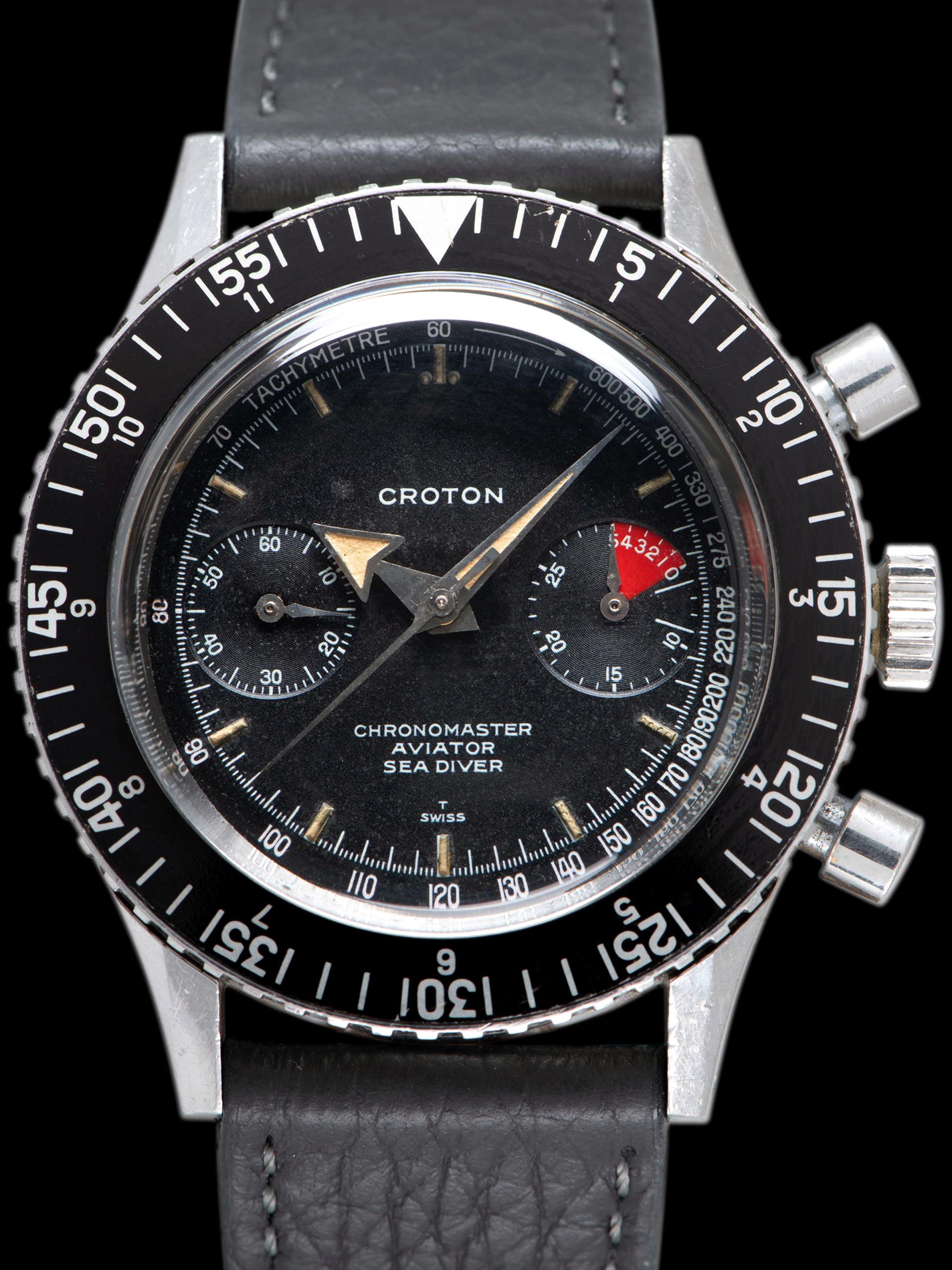 1960s Croton Chronomaster Aviator Sea Diver (Ref. 105) Valjoux Cal. 92