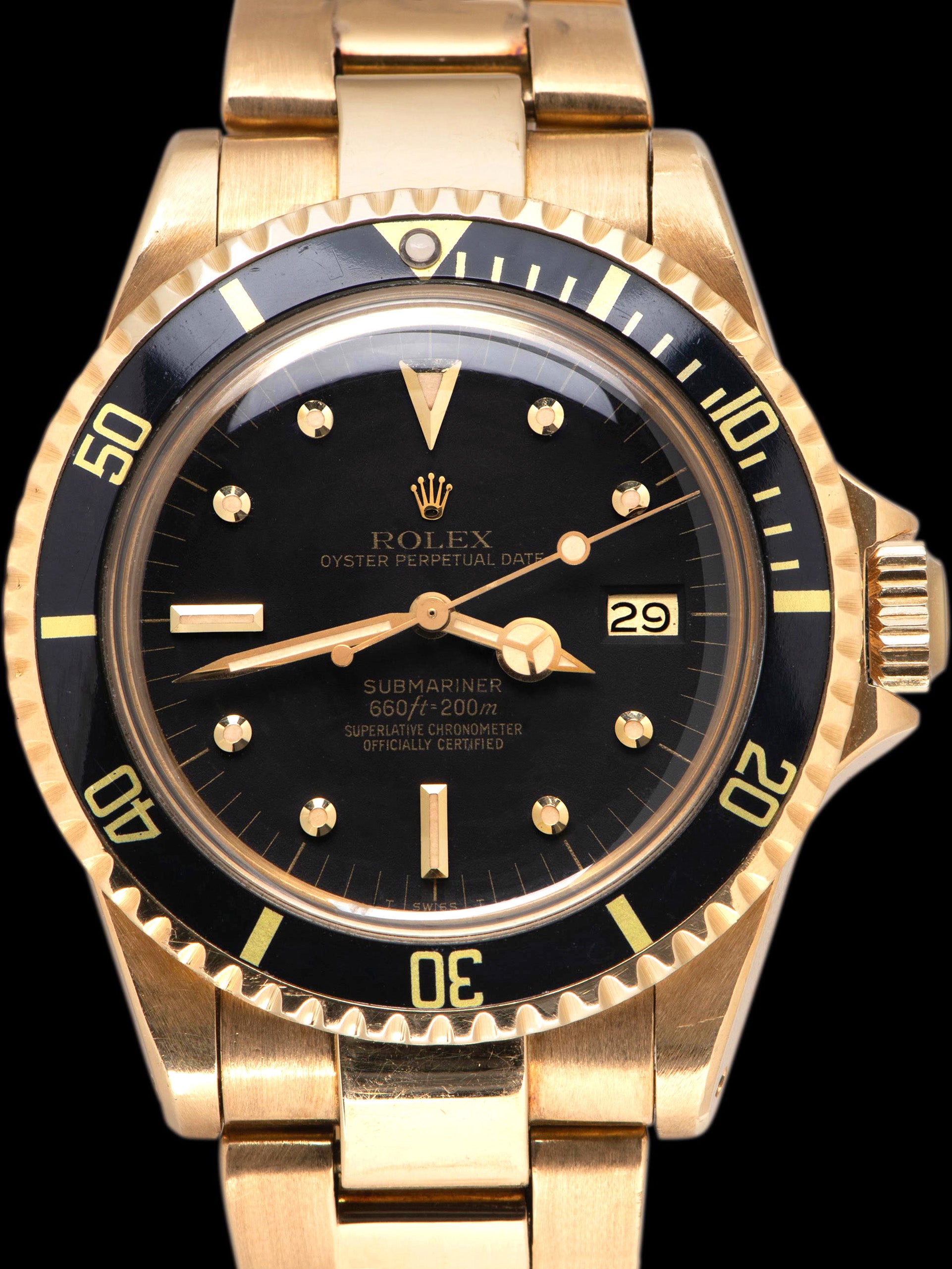 *Unpolished* 1979 Rolex Submariner 18K YG (Ref. 1680) Black Dial W/ Box & Papers