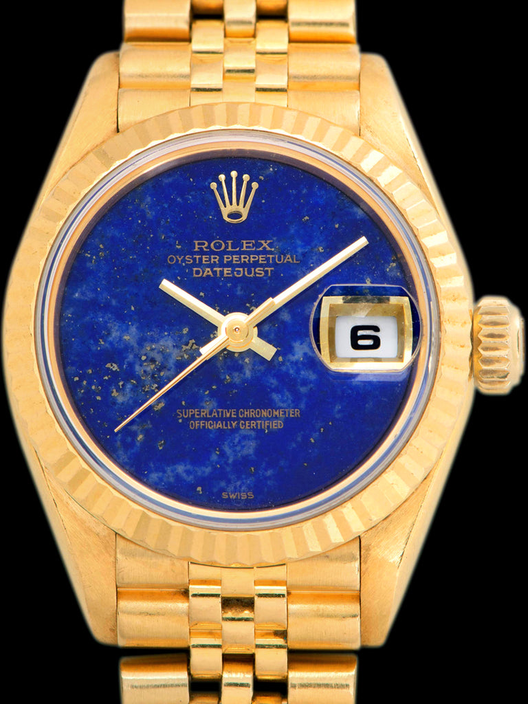 1990 Rolex Ladies Datejust 18K YG (Ref. 69178) Lapis Stone Dial