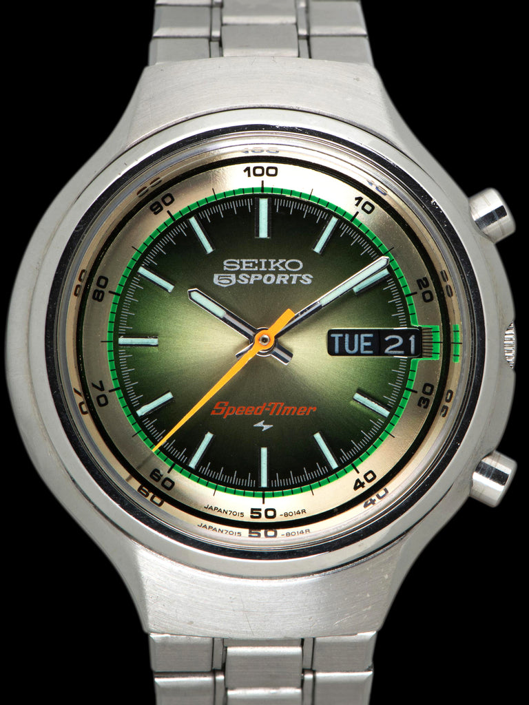1975 Seiko 5 Sports Speedtimer Flyback Chronograph (Ref. 7015-8000) Green "Fume" Dial