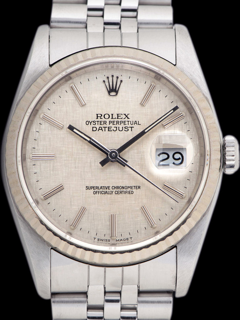 *Unpolished* 1988 Rolex Datejust (Ref. 16234) Silver Linen Dial