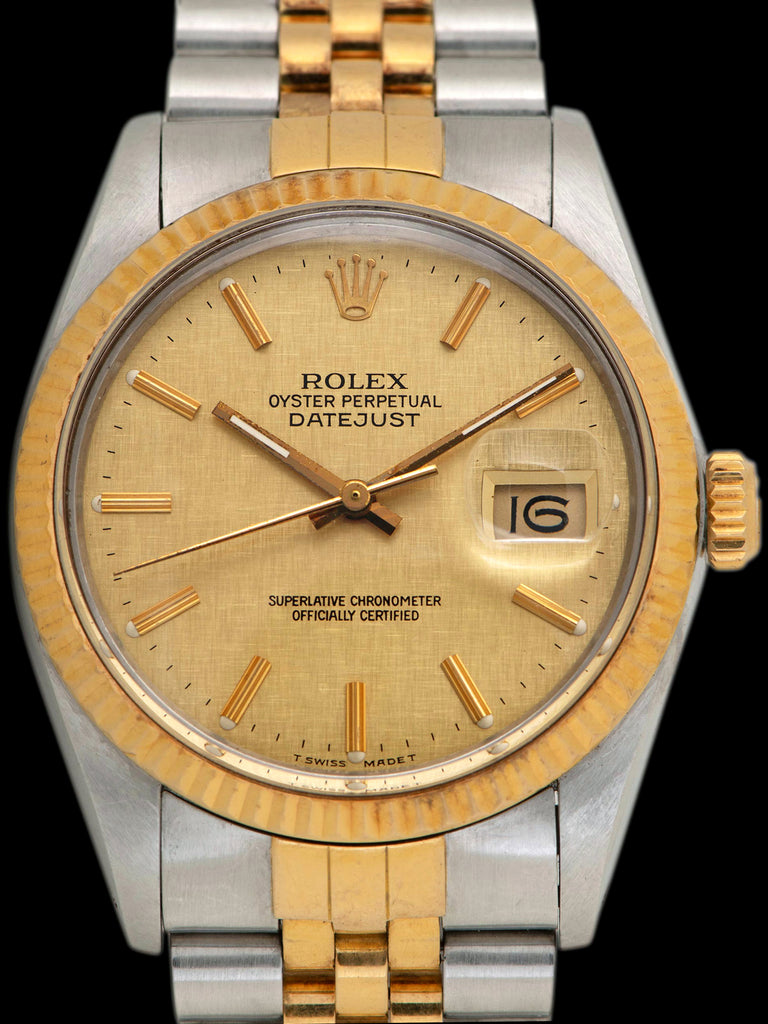 *Unpolished* 1987 Rolex Two-Tone Datejust (Ref. 16013) Champagne "Linen" Dial