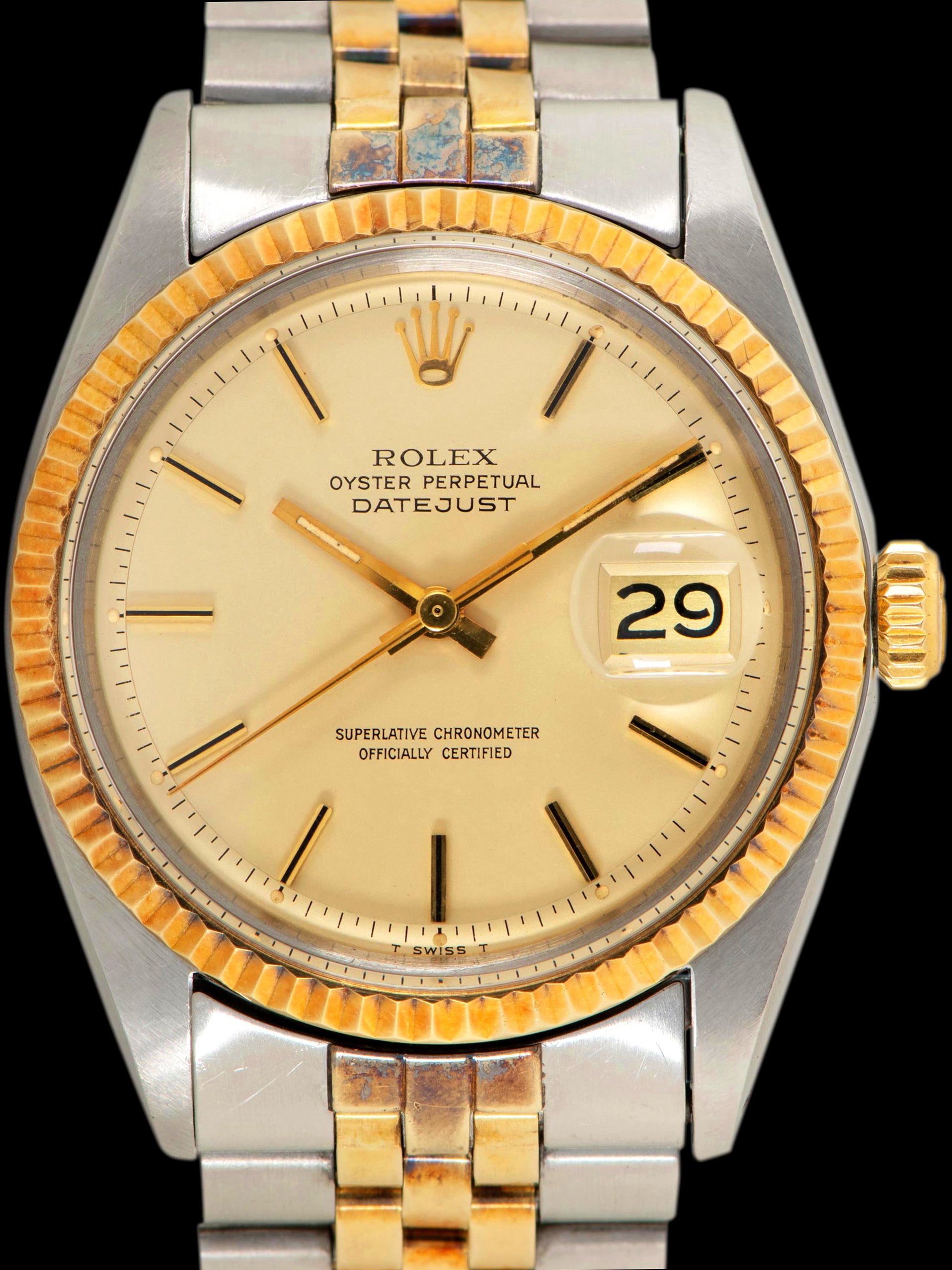 *Unpolished* 1971 Rolex Two-Tone Datejust (Ref. 1601) Satin Lemon Dial