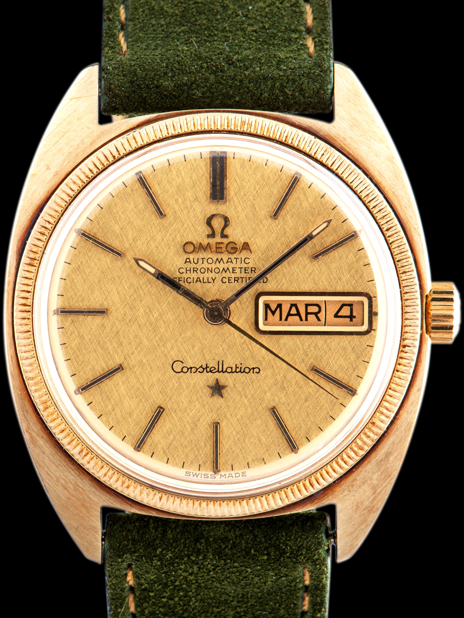 1970 Omega Constellation (Ref. 168.029) 14K YG "Linen Dial"