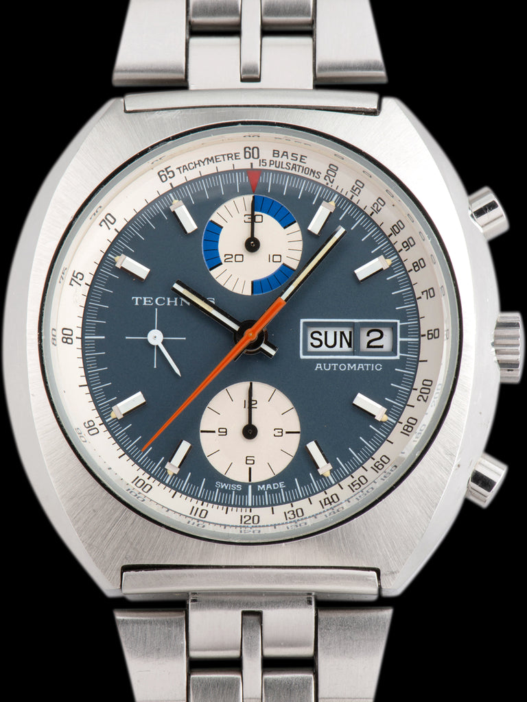 1970s Technos Automatic Chronograph (Ref. 10767) Blue Dial