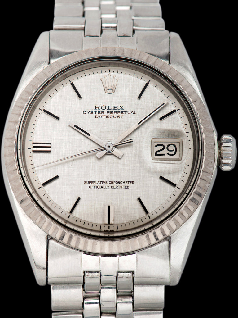 1970 Rolex Datejust (Ref. 1601) Silver Linen Non-Luminous Dial