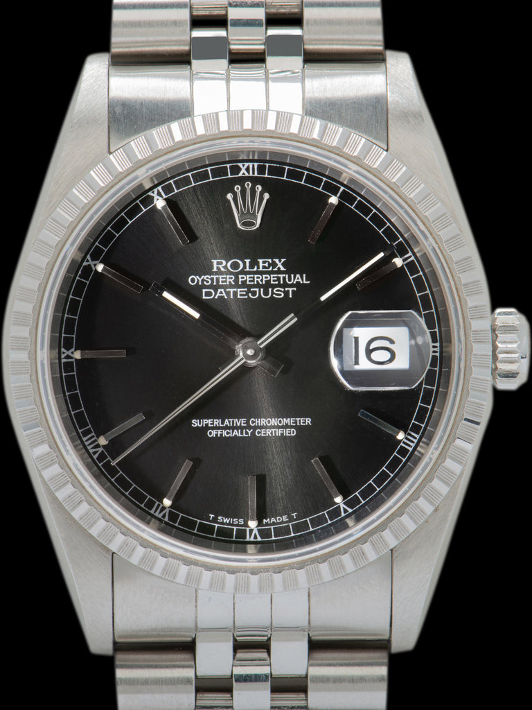 *Unpolished* 1996 Rolex Datejust (Ref. 16220) "Anthracite Dial" W/ Papers