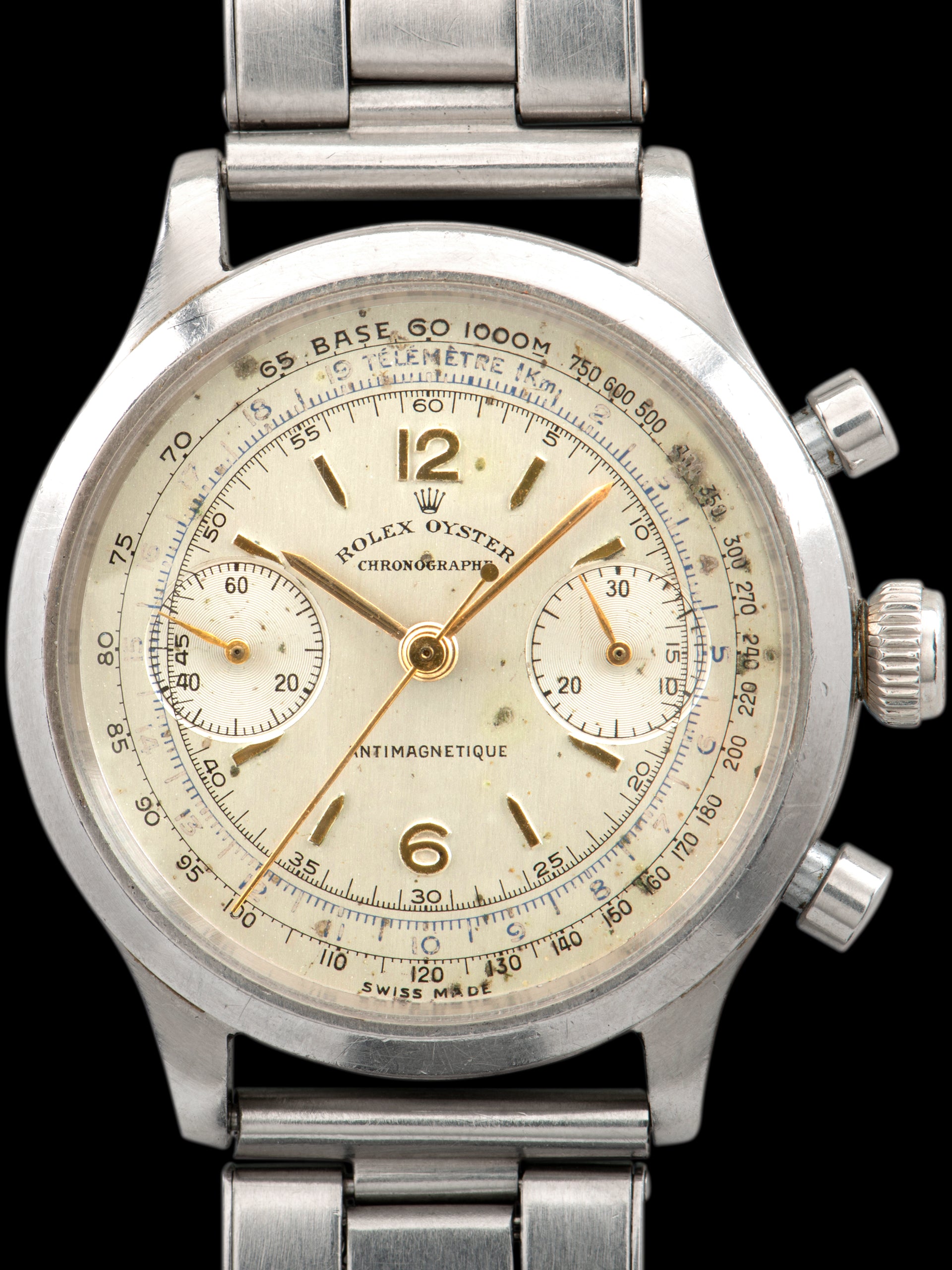 1946 Rolex Pre-Daytona Chronograph (Ref. 3525) "POW" W/ Original Owners Military Mess Card