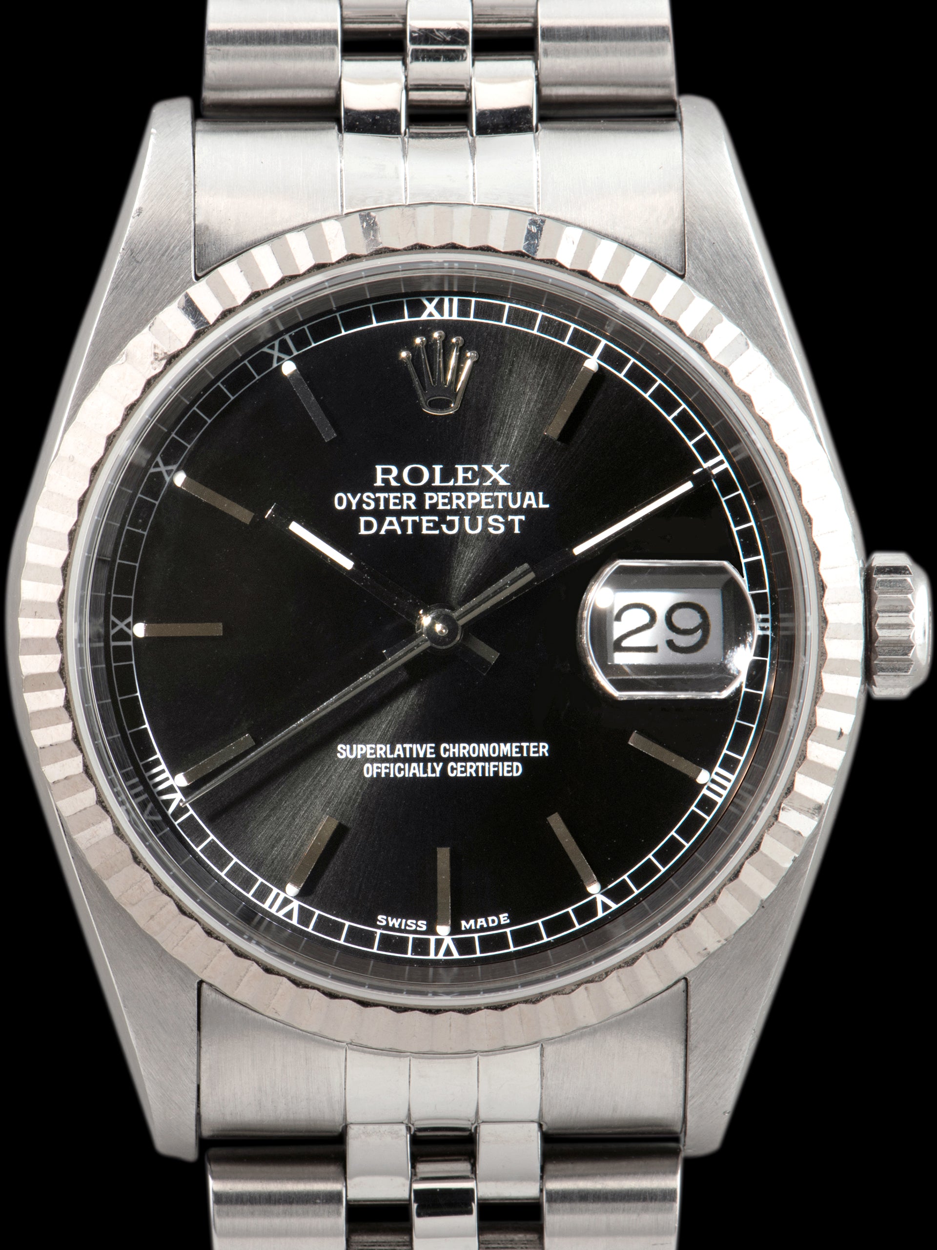*Unpolished* 2000 Rolex Datejust (Ref. 16234) Black Dial