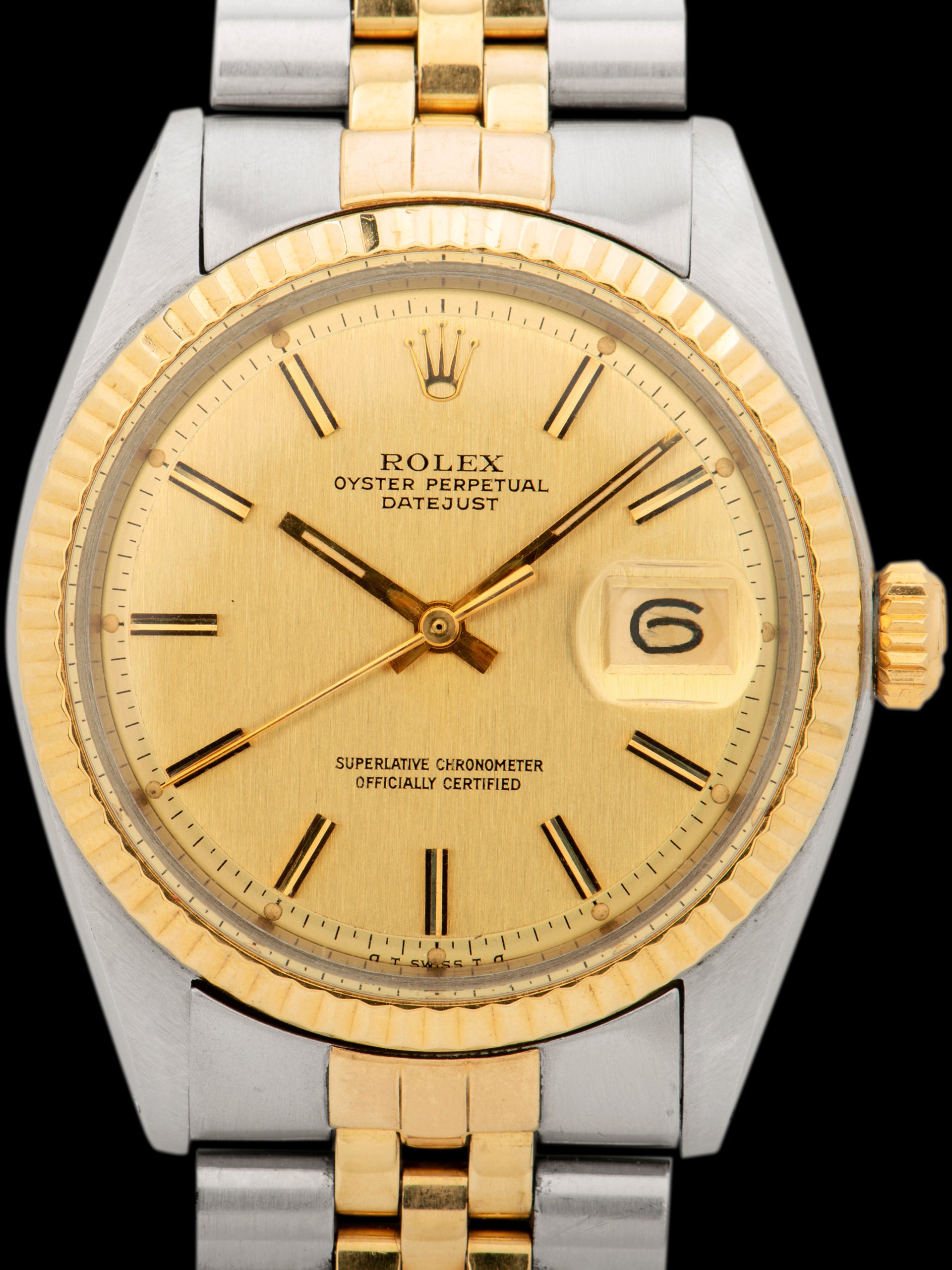 *Unpolished* 1973 Rolex Two-Tone Datejust (Ref. 1601) Linen Champagne Sigma Dial