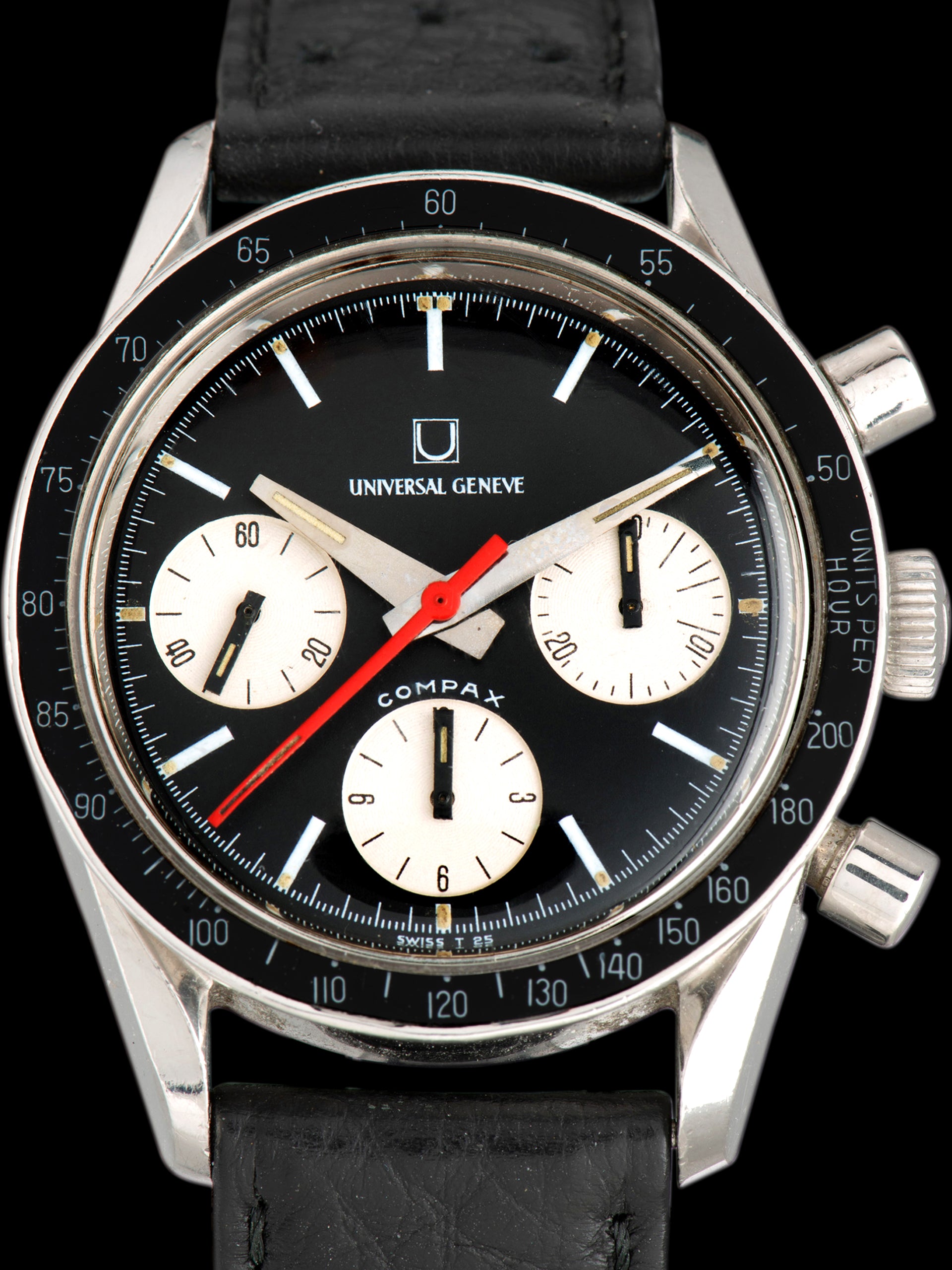 1960s Universal Geneve Compax (Ref. 885103/01) "Evil Nina" W/ Base 200 UPH Bezel