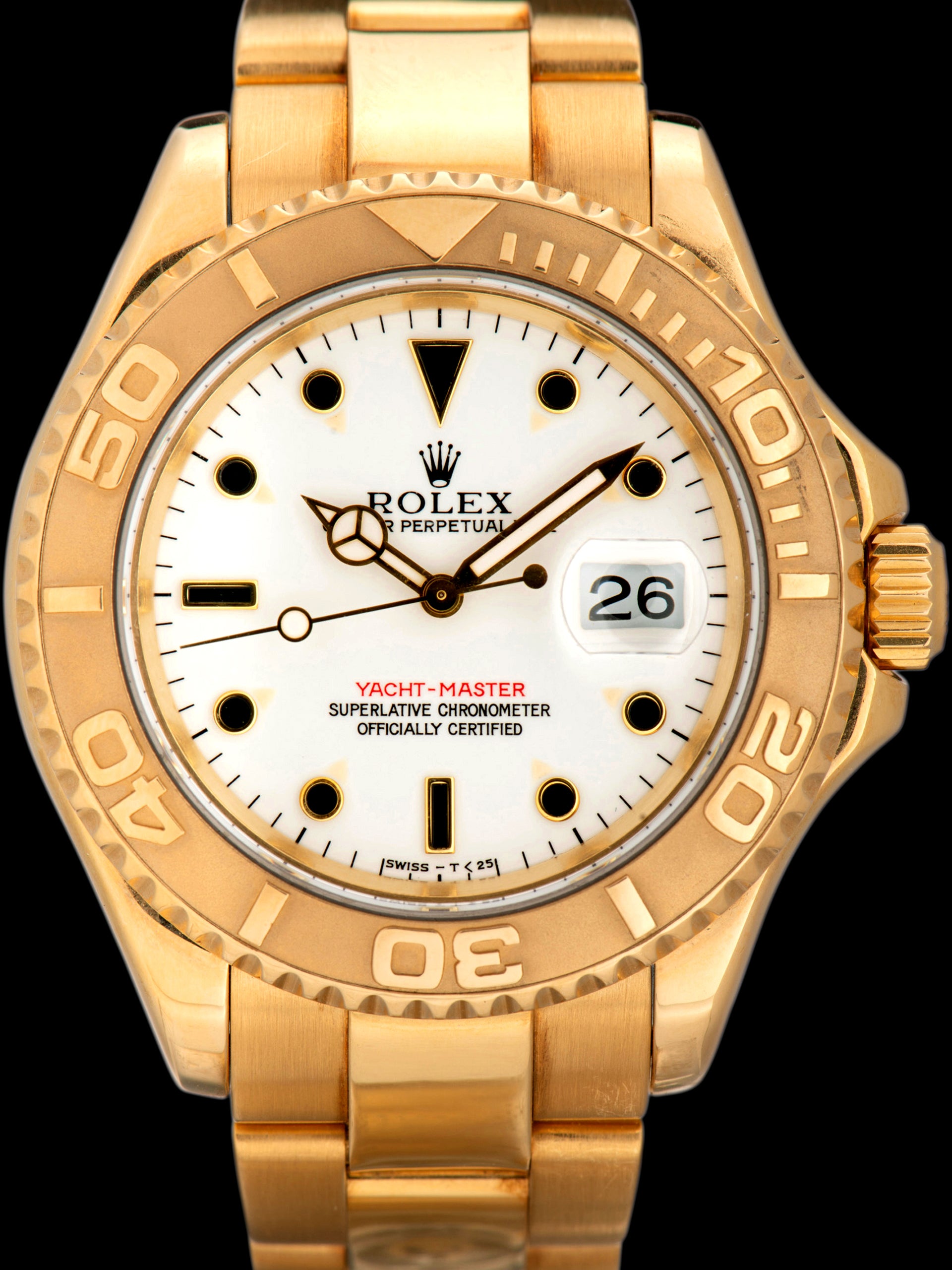 *Unpolished* 1996 Rolex Yacht-Master (Ref. 16628) 18k YG White Dial