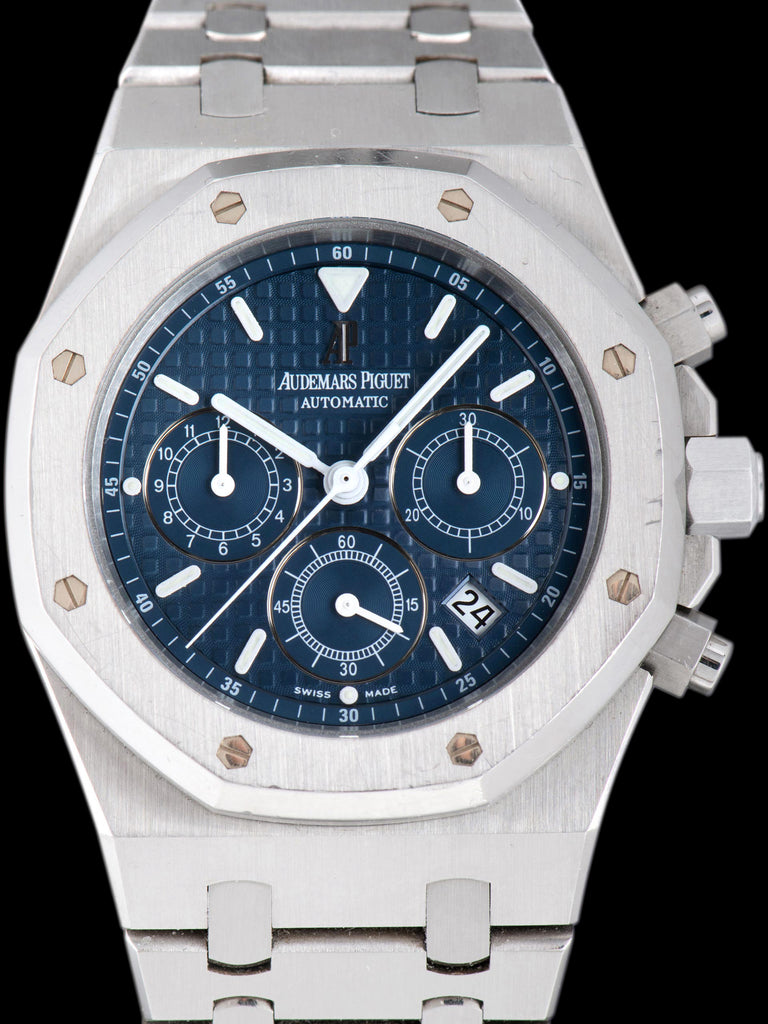 *Unpolished* 2003 Audemars Piguet Royal Oak Chronograph (Ref. 25860ST) Blue "Kasparov" Dial W/ Papers