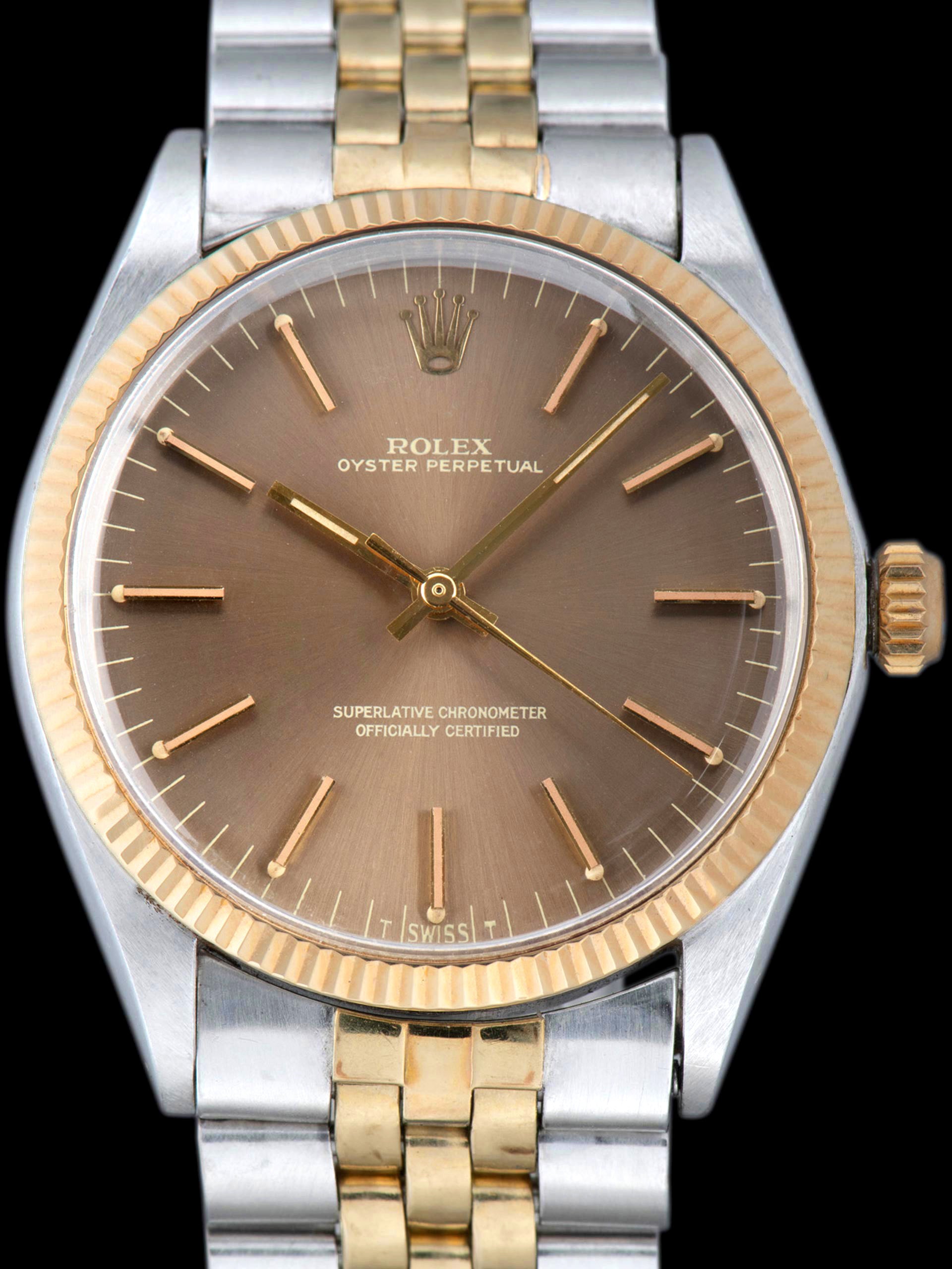 *Unpolished* 1969 Rolex Two-Tone Oyster-Perpetual (Ref. 1005) Taupe "Ghost" Dial