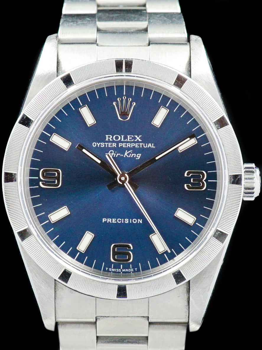 1997 Rolex Air-King (Ref. 14010) "Blue Explorer Dial" With Box and Papers