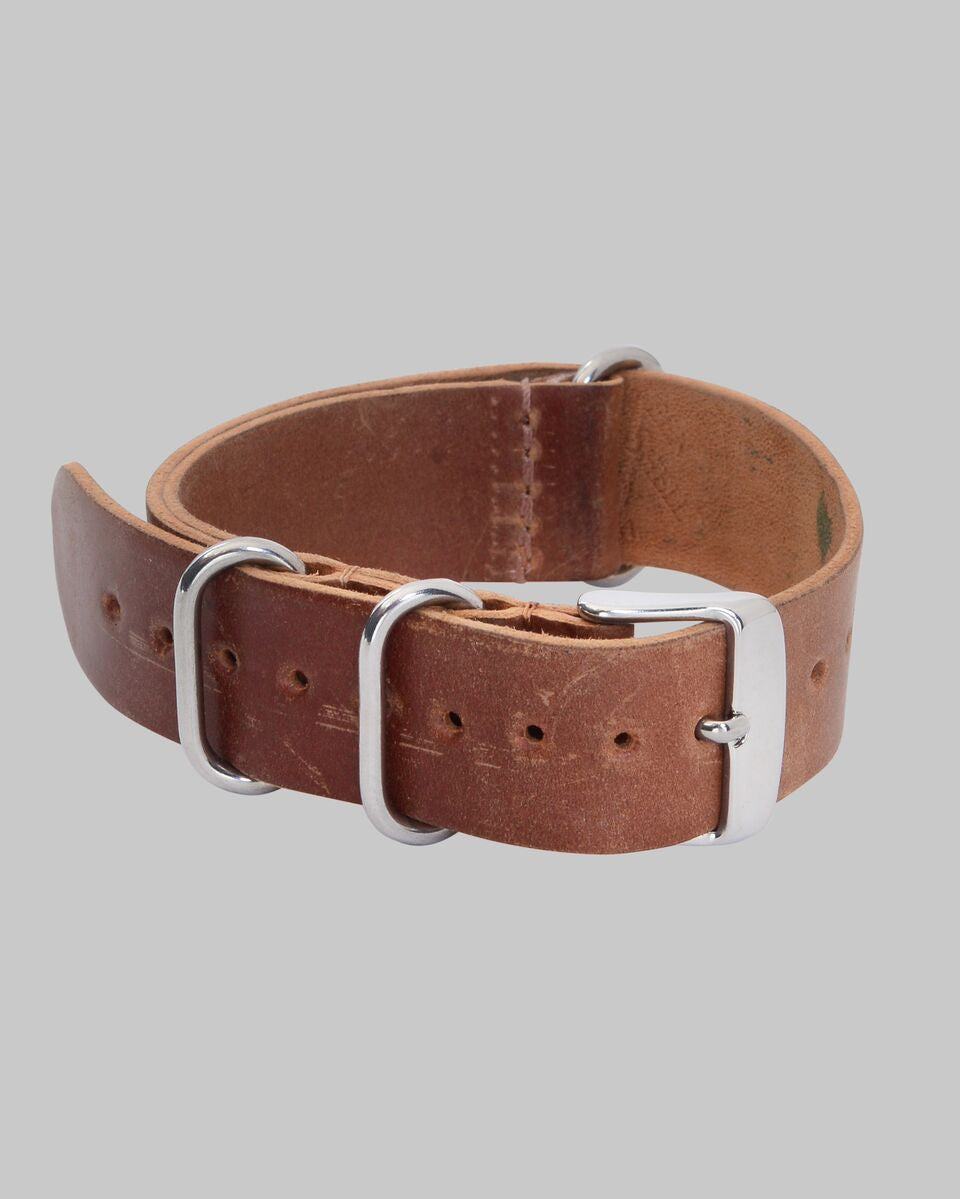 Horween Shell Cordovan NATO Style Watch Strap 20mm (Natural)